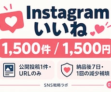 インスタいいね1500件を追加手配します イメージ1