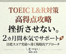 TOEIC高得点対策◆2ヶ月間徹底伴走します 700点台→800点／800点台→900点への突破口を拓く