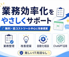 業務効率化を優しくサポートします エクセル管理・アナログ作業・ムダな工程を見直して楽にします！