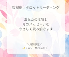 数秘×タロットであなたの本質と今の答えを届けます