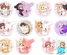 かわいらしいちびキャライラスト描きます お好きな着ぐるみやパーカーをお着せします！