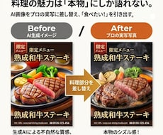 AIが生成した料理イメージ図をきれいなものにします イメージ1