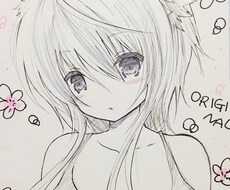 女の子のイラスト描きます。