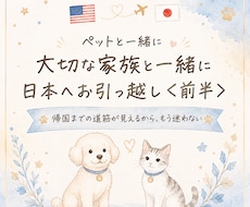 ペット【前半】帰国準備、今やることが分かります バラバラな情報を日本語で！一連の流れを知り、順番通りに進める