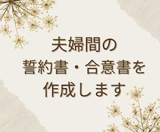 夫婦間の誓約書・合意書を作成します あなたの状況に合わせた書類を修正無制限で作成します