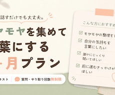 1ヶ月伴走｜悩みはいくつでも、言葉にします イメージ1