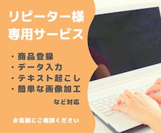ネットショップの商品登録・文字起こしなど承ります こちらは【リピーター様専用】のサービスです