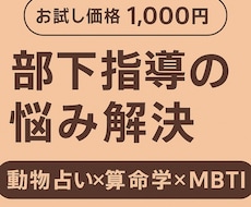 MBTIで部下指導の悩みを解決します イメージ1