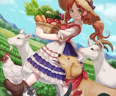 ほんわか可愛い背景付きイラストを描きます ■動物や女の子等の登場する暖かいイラスト■