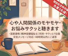 心や人間関係のモヤモヤ・お悩みサクッと聴きます イメージ1