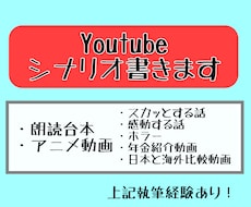 Youtubeのシナリオ書きます ココナラ初心者のため5月31日までの特別価格実施中