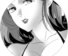 女性キャラのモノクロアイコン承ります イメージ1