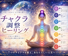 チャクラ調整、宇宙エネルギーとのバランスを整えます 心身の調和とバランスを整え、すべての運気の底上げをします。