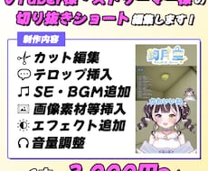 VTuber・配信者の切り抜きショート編集します イメージ1
