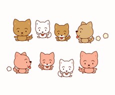 やわらかいタッチの動物ファミリーのイラスト描きます イメージ1