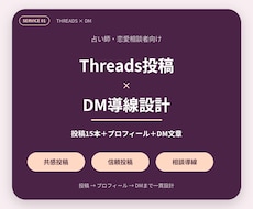 占い師向けThreads投稿とDM導線を作ります 恋愛相談系の運用経験から導線まで個別設計