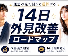 理想体型・外見から逆算した改善プランを作成します 理想の自分への改善ロードマップを作成します