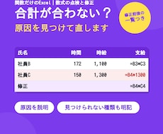 計算が合わないExcelの数式を点検・修正します イメージ1