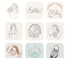 線画と淡色のイラスト描きます イメージ1