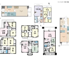 間取り図1フロア、500円から作成いたします イメージ1