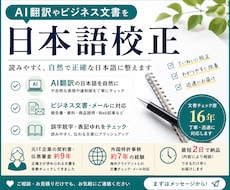 AI翻訳や文書を自然な日本語に校正します イメージ1