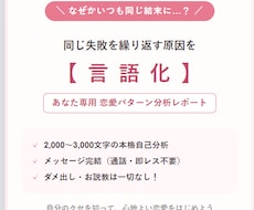 同じ失敗を卒業！恋愛パターン分析レポート作成ます イメージ1