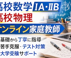 高校数学ⅠAⅡB・物理を丁寧に教えます 理系修士がオンラインでわかりやすく指導