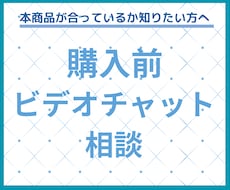 購入前にビデオチャットにてご相談承ります 本商品がご希望に合っているか詳細を確認したい方へ