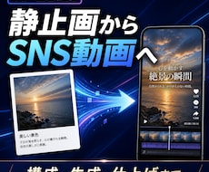 静止画からSNS向けAI動画を作ります 構成から編集まで、伝わる短尺動画に仕上げます