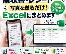 領収書・レシートをExcelに整理します イメージ1