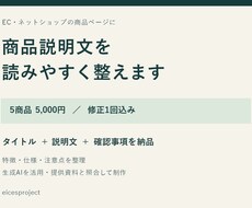 商品説明文5点を読みやすく整えます イメージ1