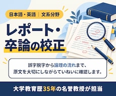 日本語・英語の文系レポートや卒論を校正します イメージ1