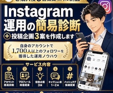 Instagram運用の簡易診断行います Instagramの新規投稿企画3案も提案します