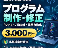 格安でPython・簡単なプログラムを制作します イメージ1