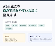 AI生成文を自然で読みやすい文章に整えます ChatGPTの下書きを自然で読みやすく修正します
