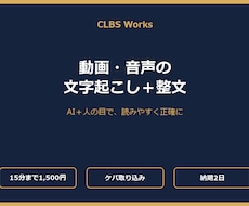 動画・音声の文字起こし＋整文をします イメージ1
