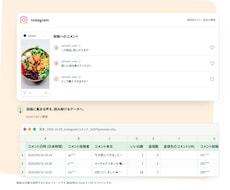 インスタ投稿のコメントをExcelで一覧にします イメージ1