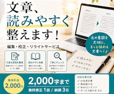 文章を読みやすく伝わる形に整えます イメージ1