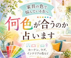 家具の色占います 地味に頭を悩ませる家具の色を決めるお手伝いを致します