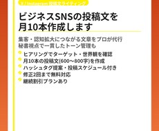 ビジネスSNSの投稿文を月10本作成します イメージ1