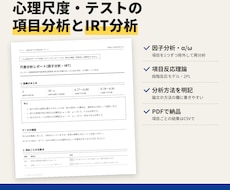 心理尺度・テストの項目分析とIRT分析をします イメージ1