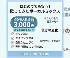 初心者大歓迎！歌ってみたのボーカルミックス承ります イメージ1