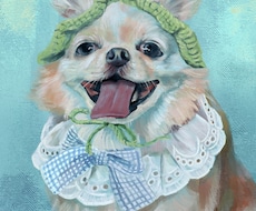お写真を元に、色彩豊かな人物画・ペット画を描きます イメージ1