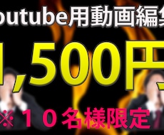 Youtube用動画編集、1,500円で承ります 先着１０名様限定！1,500円で高品質な動画編集