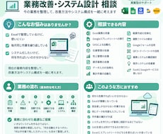 Excel業務の改善・システム設計相談します イメージ1