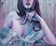 寒色系を中心に、水彩で絵を描きます