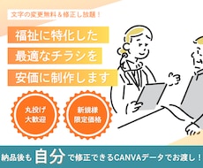 福祉専門！Canvaで編集できるチラシ作ります イメージ1