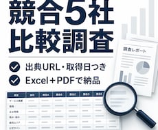 競合5社を公開情報から比較調査します イメージ1