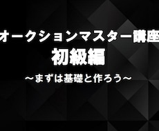 オークションマスター講座のカリキュラムを渡します 初心者の方にオススメな導入版になります。