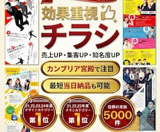 修正無制限、文章不要、短納期、キャンセル保証します 品質＆反響重視。売上・集客UPをもたらすチラシを作成します。